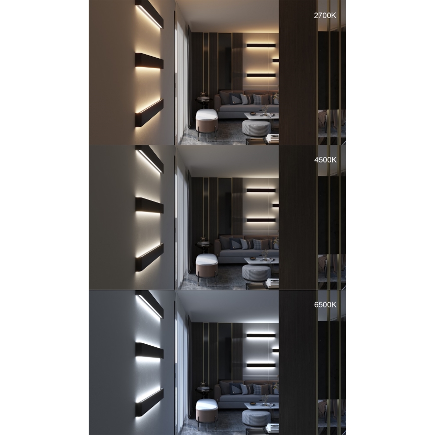 Immax NEO 07137-B - LED SMART Aplique regulable LINEA negro LED/40W/230V + control remoto 76 cm Tuya ZigBee