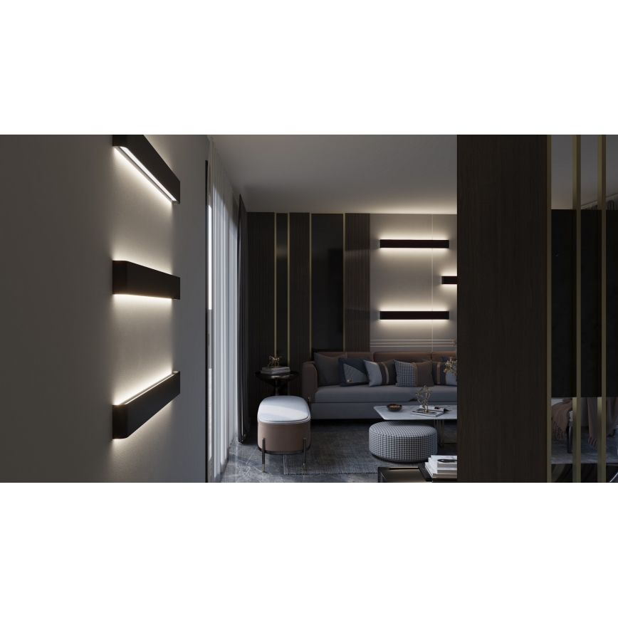 Immax NEO 07137-B - LED SMART Aplique regulable LINEA negro LED/40W/230V + control remoto 76 cm Tuya ZigBee