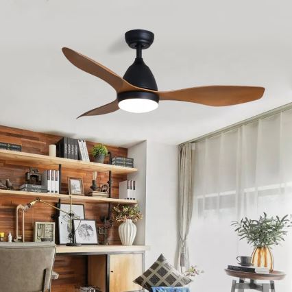 Immax NEO 07141-B - Ventilador de techo LED NEO LITE FRESCO LED/18W/230V Tuya Wi-Fi negro/marrón + mando a distancia