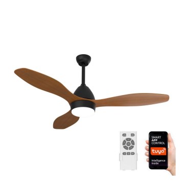 Immax NEO 07141-B - Ventilador de techo LED NEO LITE FRESCO LED/18W/230V Tuya Wi-Fi negro/marrón + mando a distancia