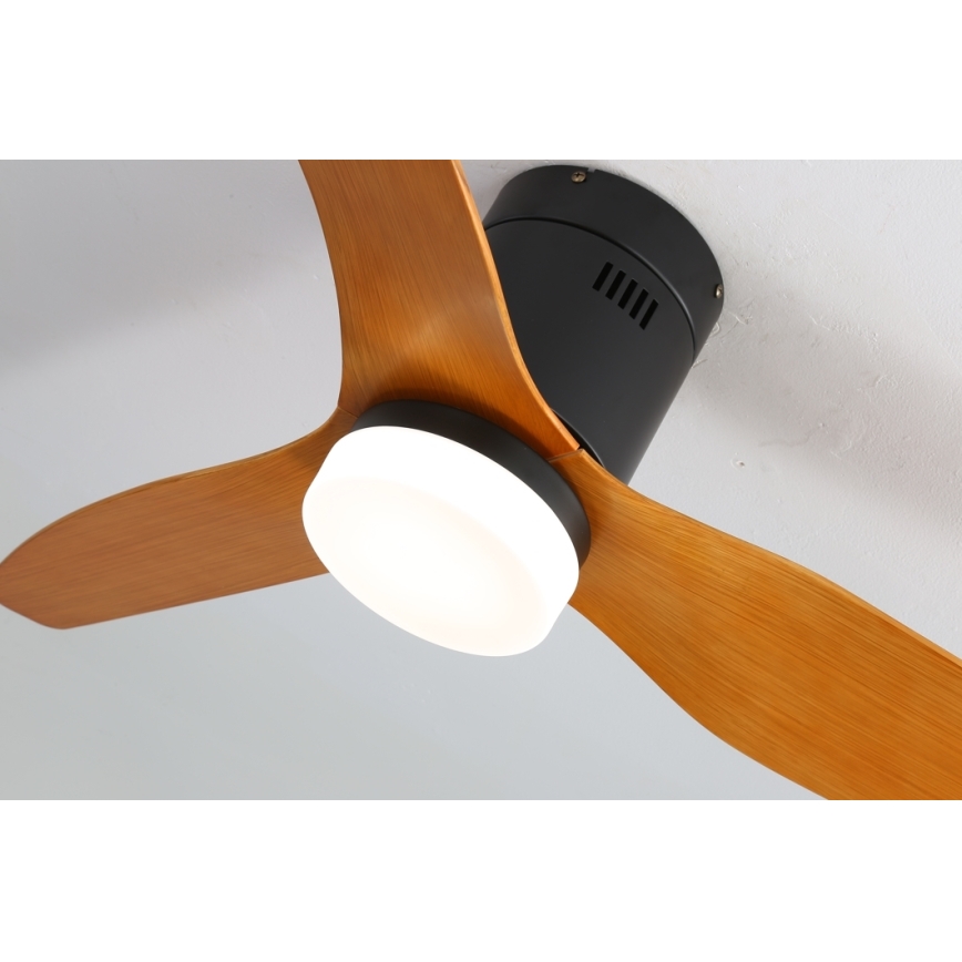Immax NEO 07142-B - Ventilador de techo LED NEO LITE VENTO LED/18W/230V Tuya Wi-Fi negro/madera + mando a distancia