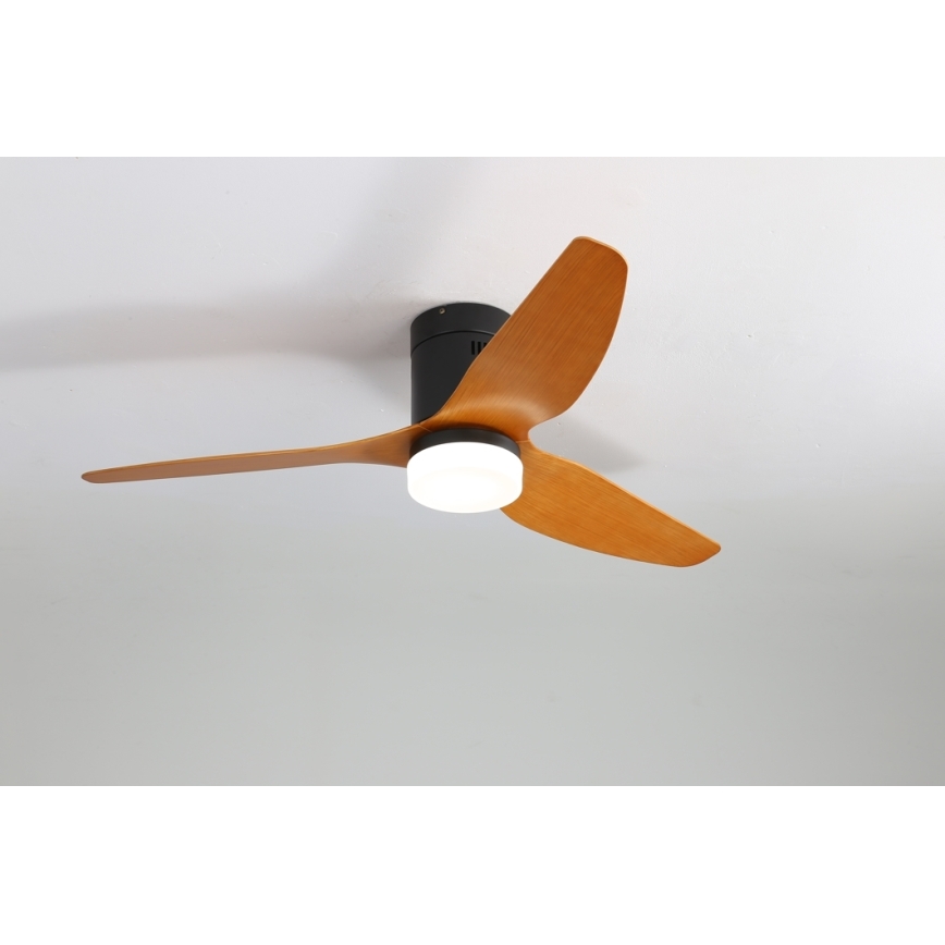 Immax NEO 07142-B - Ventilador de techo LED NEO LITE VENTO LED/18W/230V Tuya Wi-Fi negro/madera + mando a distancia