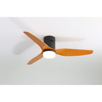 Immax NEO 07142-B - Ventilador de techo LED NEO LITE VENTO LED/18W/230V Tuya Wi-Fi negro/madera + mando a distancia