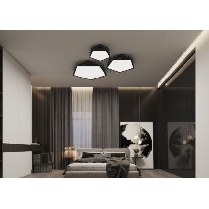 Immax NEO 07151-B60 - Plafón LED regulable BRILIANT LED/45W/230V Wi-Fi Tuya negro + mando a distancia