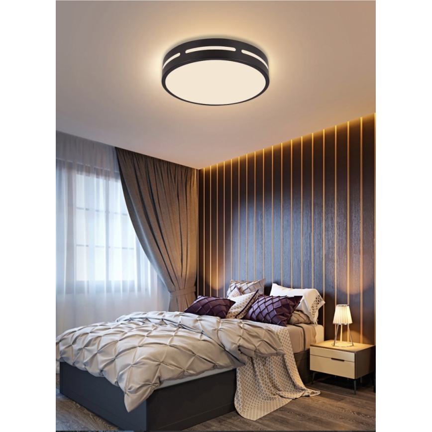 Immax NEO 07152-B50 - Plafón LED regulable NEO LITE PERFECTO LED/48W/230V Wi-Fi Tuya negro + mando a distancia