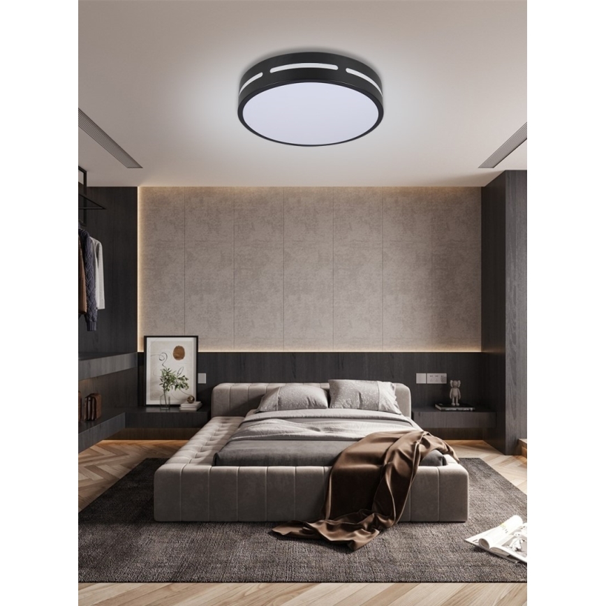 Immax NEO 07152-B50 - Plafón LED regulable NEO LITE PERFECTO LED/48W/230V Wi-Fi Tuya negro + mando a distancia