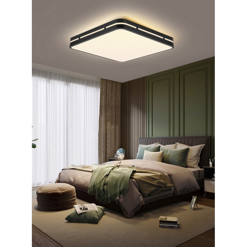 Immax NEO 07154-B42 - Plafón LED regulable NEO LITE PERFECTO LED/48W/230V Wi-Fi Tuya negro + mando a distancia