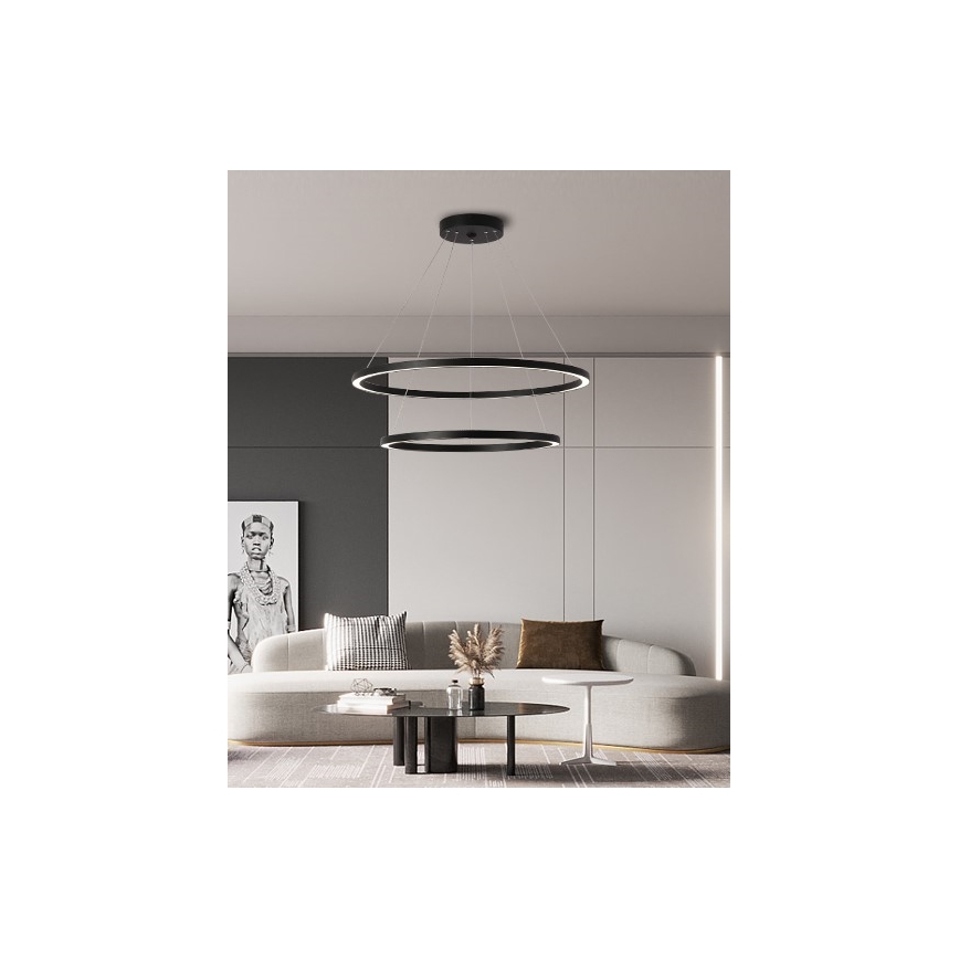 Immax NEO 07158-B80-60 - Lámpara de araña LED regulable FINO LED/93W/230V Tuya negro + mando a distancia