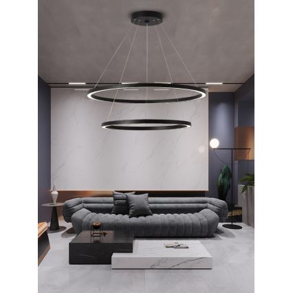 Immax NEO 07158-B80-60 - Lámpara de araña LED regulable FINO LED/93W/230V Tuya negro + mando a distancia