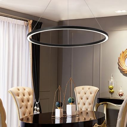 Immax NEO 07158-B80 - Lámpara de araña LED regulable FINO LED/60W/230V Tuya negro + mando a distancia