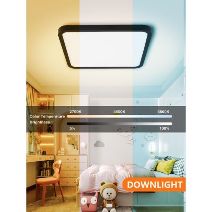 Immax NEO 07167-B40 - LED RGB+CCT Plafón regulable NEO LITE TUDO LED/50W/230V Wi-Fi Tuya negro + control remoto