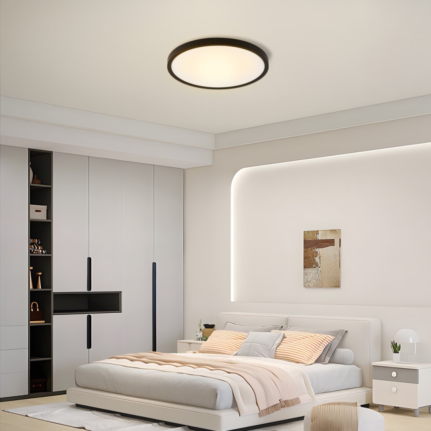 Immax NEO 07170-B60 - LED RGB+CCT Plafón con dimmer NEO LITE TUDO LED/65W/230V 2700-6500K Wi-Fi Tuya negro + control remoto