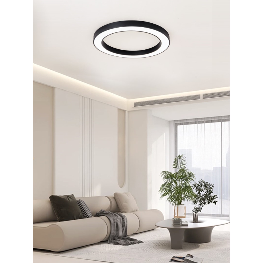 Immax NEO 07210L - Plafón LED regulable PASTEL LED/68W/230V 95 cm negro Tuya + control remoto