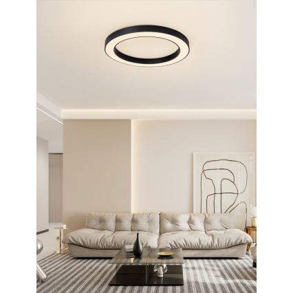 Immax NEO 07210L - Plafón LED regulable PASTEL LED/68W/230V 95 cm negro Tuya + control remoto