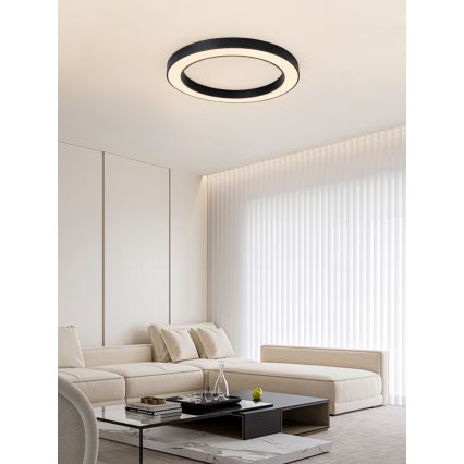 Immax NEO 07210L - Plafón LED regulable PASTEL LED/68W/230V 95 cm negro Tuya + control remoto
