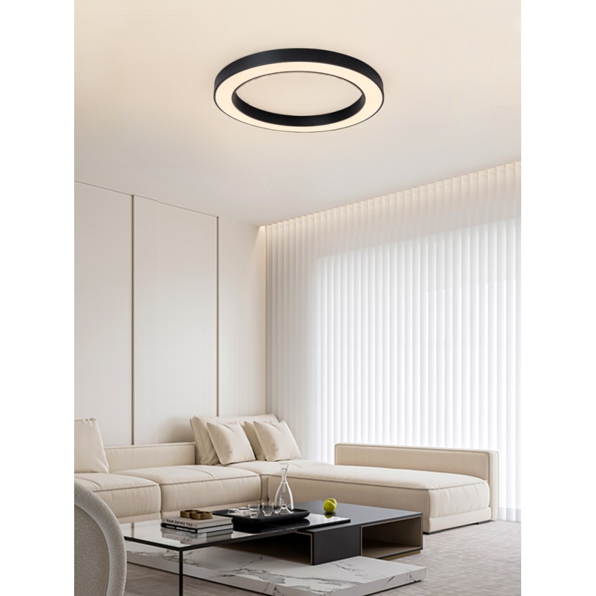 Immax NEO 07210L - Plafón LED regulable PASTEL LED/68W/230V 95 cm negro Tuya + control remoto