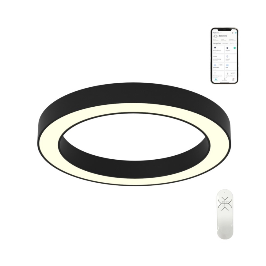 Immax NEO 07210L - Plafón LED regulable PASTEL LED/68W/230V 95 cm negro Tuya + control remoto