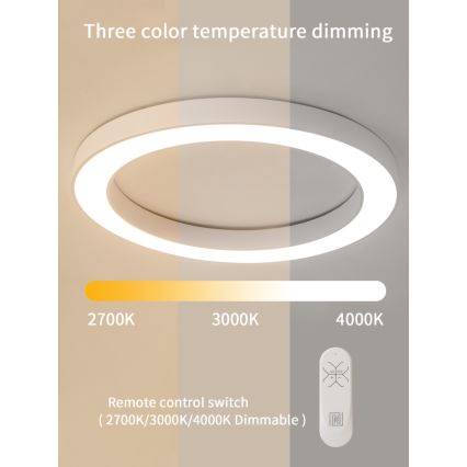 Immax NEO 07213L - Plafón LED regulable PASTEL LED/68W/230V 95 cm blanco Tuya + control remoto