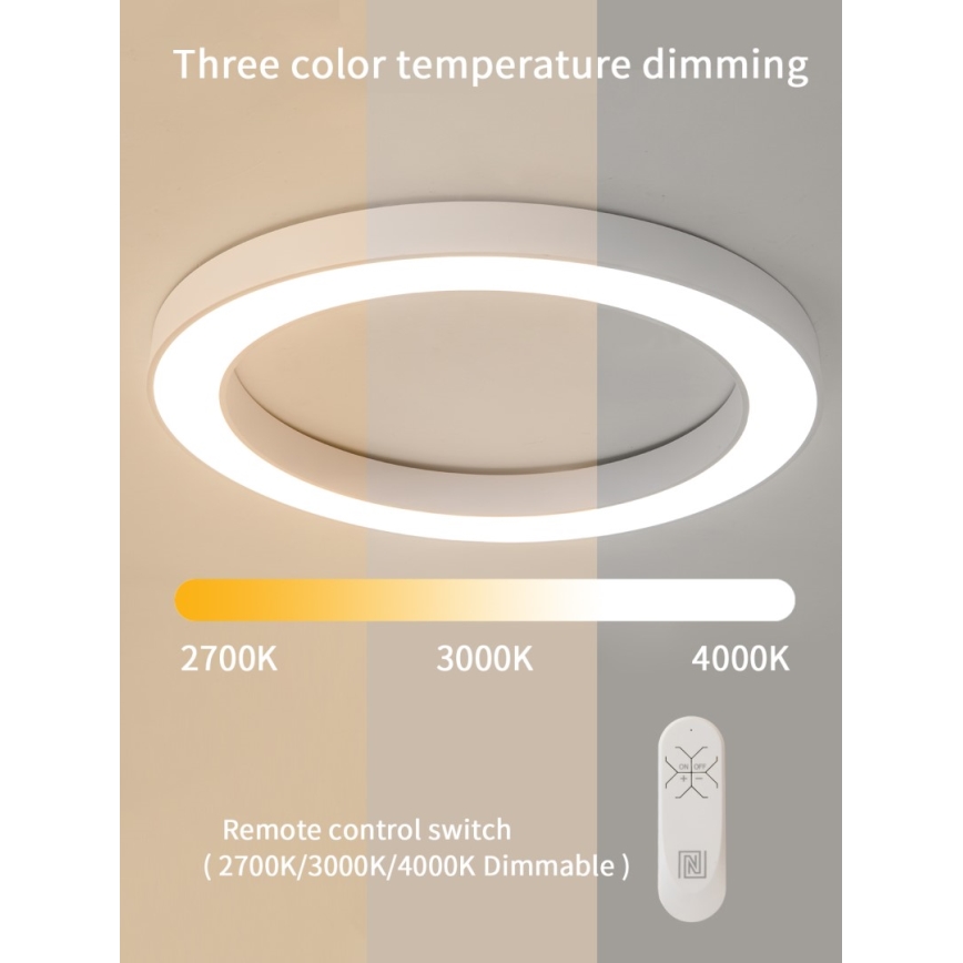 Immax NEO 07213L - Plafón LED regulable PASTEL LED/68W/230V 95 cm blanco Tuya + control remoto
