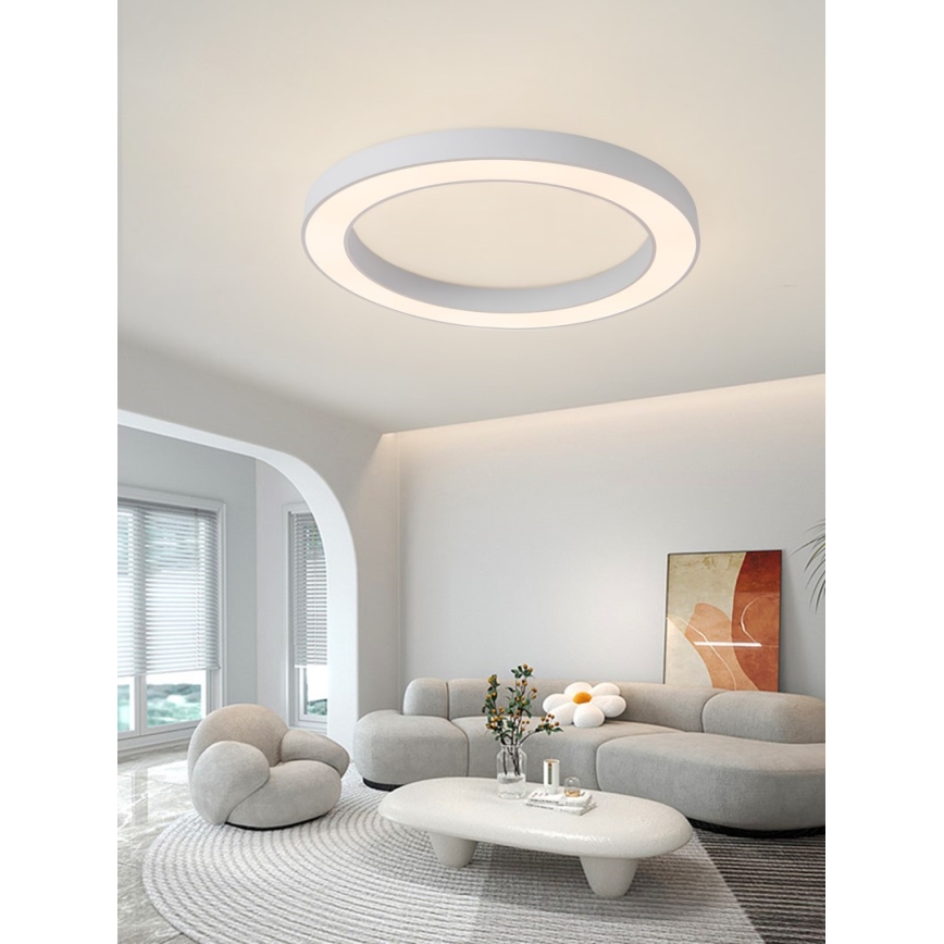 Immax NEO 07213L - Plafón LED regulable PASTEL LED/68W/230V 95 cm blanco Tuya + control remoto