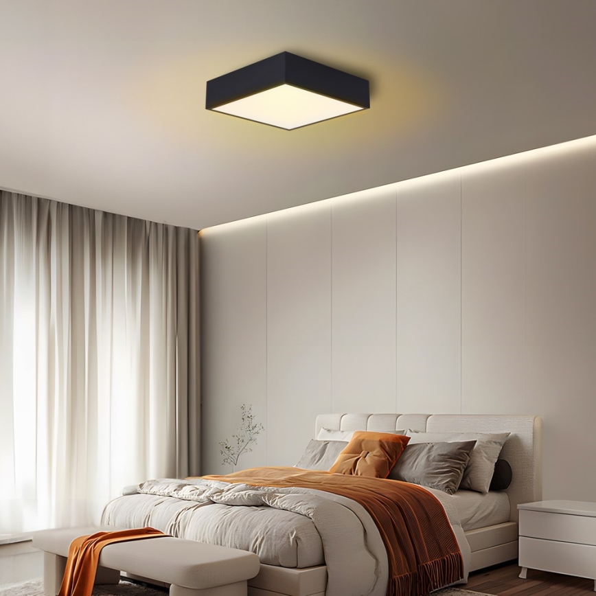 Immax NEO 07237L - Plafón LED regulable CANTO LED/22W/230V negro Tuya + mando a distancia