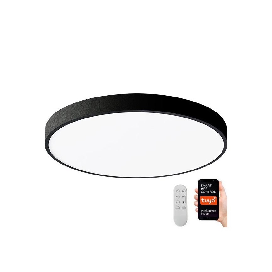 Immax NEO 07248L - Plafón LED regulable NEO LITE SEMPLICI LED/36W/230V 3000-6000K Wi-Fi Tuya negro + control remoto