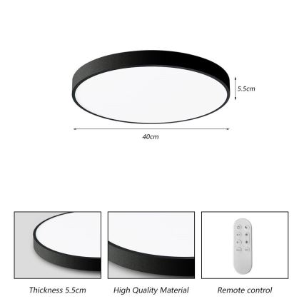 Immax NEO 07248L - Plafón LED regulable NEO LITE SEMPLICI LED/36W/230V 3000-6000K Wi-Fi Tuya negro + control remoto