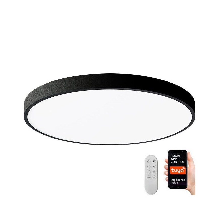 Immax NEO 07249L - Plafón LED regulable NEO LITE SEMPLICI LED/48W/230V 3000-6000K Wi-Fi Tuya negro + control remoto