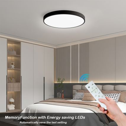 Immax NEO 07249L - Plafón LED regulable NEO LITE SEMPLICI LED/48W/230V 3000-6000K Wi-Fi Tuya negro + control remoto
