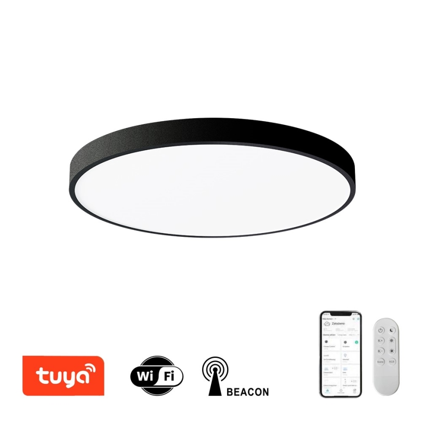 Immax NEO 07249L - Plafón LED regulable NEO LITE SEMPLICI LED/48W/230V 3000-6000K Wi-Fi Tuya negro + control remoto