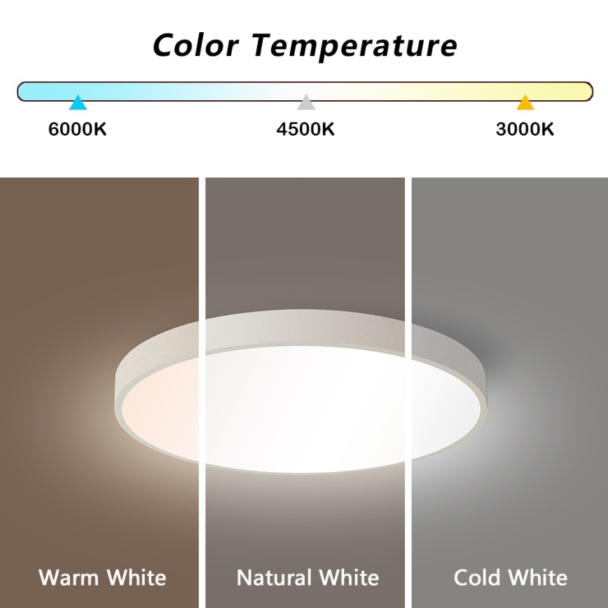 Immax NEO 07251L - Plafón LED regulable NEO LITE SEMPLICI LED/36W/230V 3000-6000K Wi-Fi Tuya blanco + control remoto