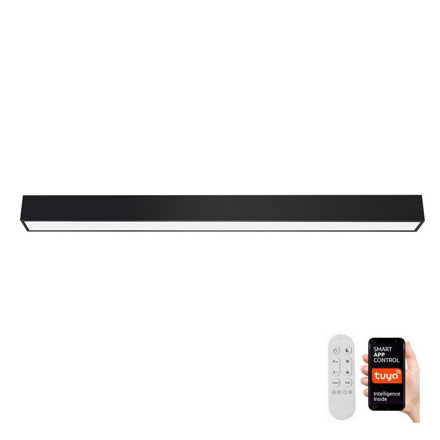 Immax NEO 07256L - Plafón LED regulable NEO LITE LUNGO LED/38W/230V 3000-6000K Wi-Fi Tuya negro + control remoto