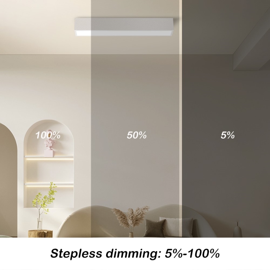 Immax NEO 07257L - Plafón LED regulable NEO LITE LUNGO LED/20W/230V 3000-6000K Wi-Fi Tuya blanco + control remoto
