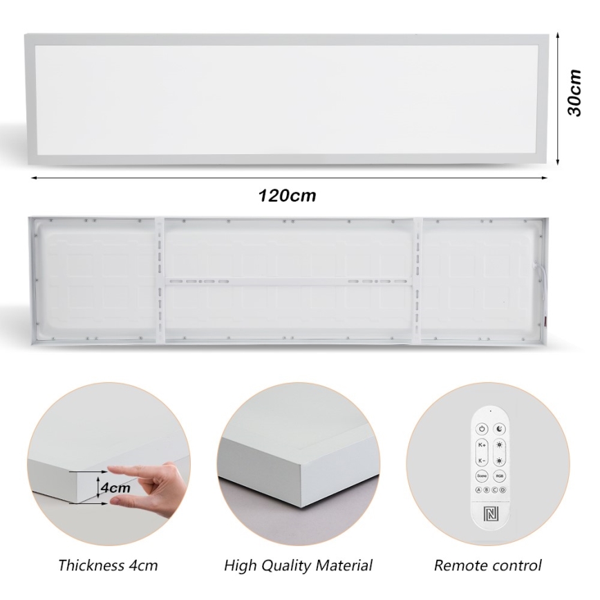 Immax NEO 07276L - Luz de techo LED regulable para baño NEO LITE FRAME LED/50W/230V IP44 Wi-Fi Tuya + control remoto blanco