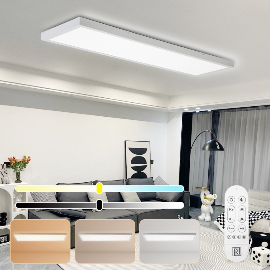 Immax NEO 07276L - Luz de techo LED regulable para baño NEO LITE FRAME LED/50W/230V IP44 Wi-Fi Tuya + control remoto blanco