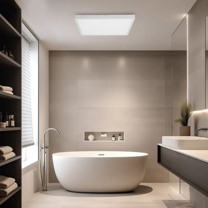 Immax NEO 07277L - Luz de techo LED regulable para baño NEO LITE FRAME LED/50W/230V IP44 Wi-Fi Tuya +remote mando blanco