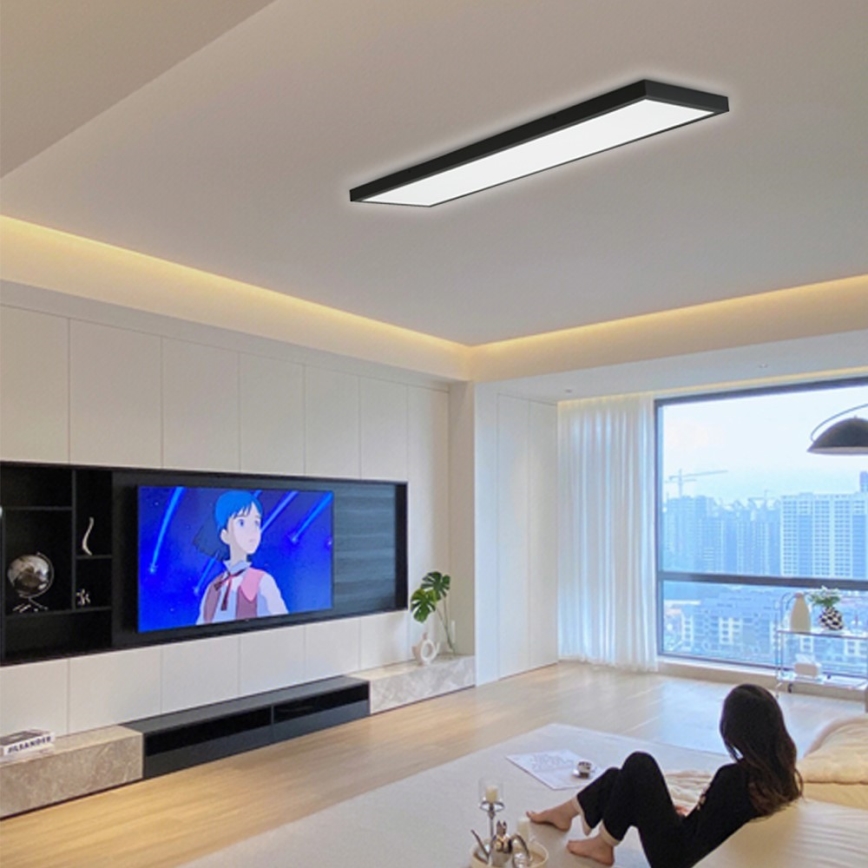Immax NEO 07278L - Luz de techo LED regulable para baño NEO LITE FRAME LED/50W/230V IP44 Wi-Fi Tuya + control remoto negro