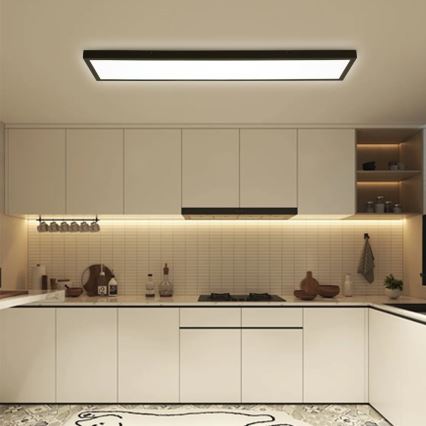 Immax NEO 07278L - Luz de techo LED regulable para baño NEO LITE FRAME LED/50W/230V IP44 Wi-Fi Tuya + control remoto negro