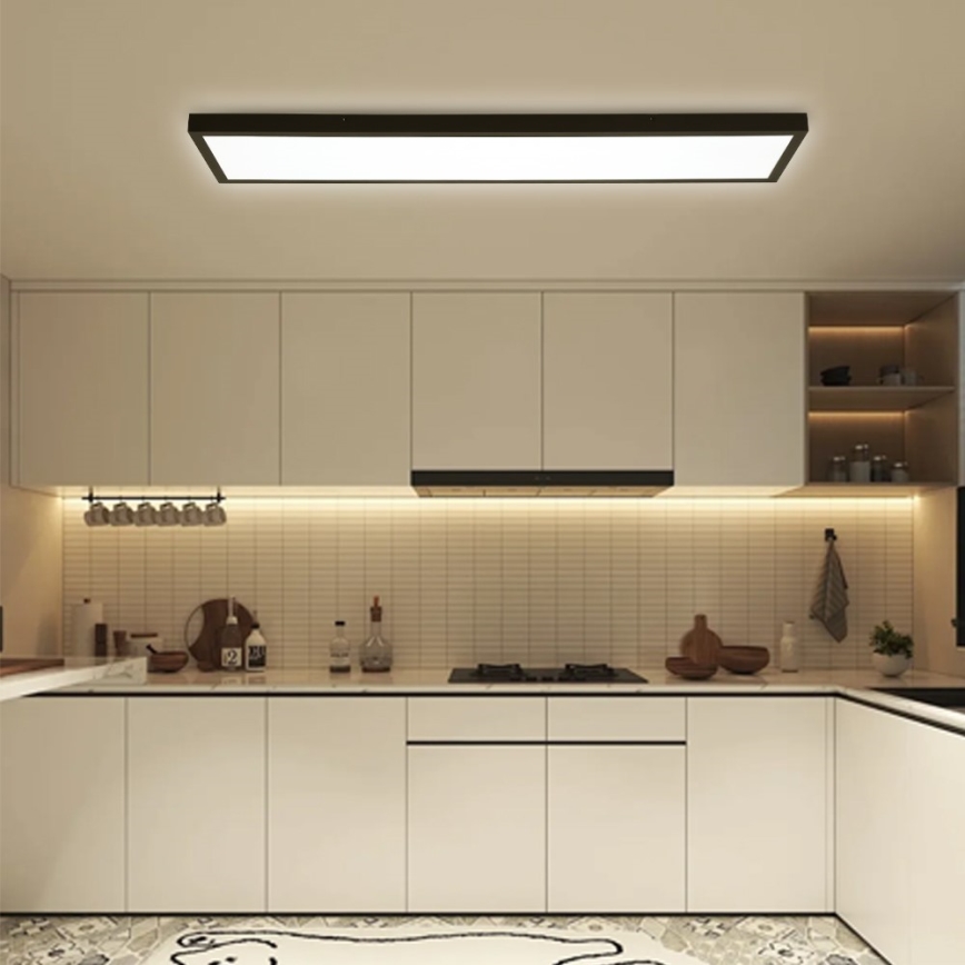 Immax NEO 07278L - Luz de techo LED regulable para baño NEO LITE FRAME LED/50W/230V IP44 Wi-Fi Tuya + control remoto negro