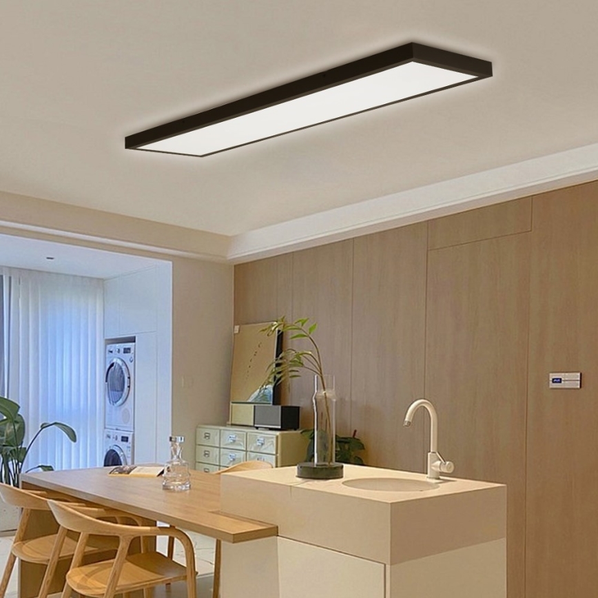 Immax NEO 07278L - Luz de techo LED regulable para baño NEO LITE FRAME LED/50W/230V IP44 Wi-Fi Tuya + control remoto negro