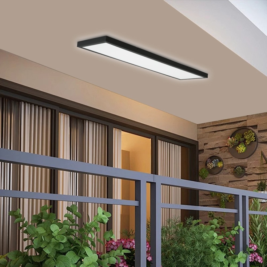 Immax NEO 07278L - Luz de techo LED regulable para baño NEO LITE FRAME LED/50W/230V IP44 Wi-Fi Tuya + control remoto negro
