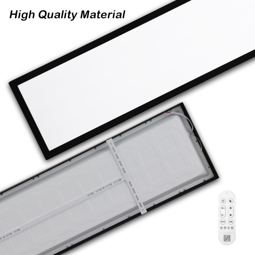 Immax NEO 07278L - Luz de techo LED regulable para baño NEO LITE FRAME LED/50W/230V IP44 Wi-Fi Tuya + control remoto negro