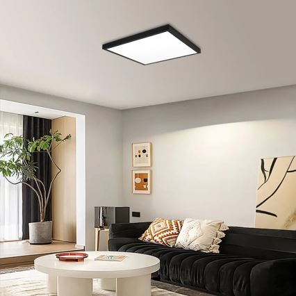 Immax NEO 07279L - Luz de techo LED regulable para baño NEO LITE FRAME LED/50W/230V IP44 Wi-Fi Tuya + control remoto negro
