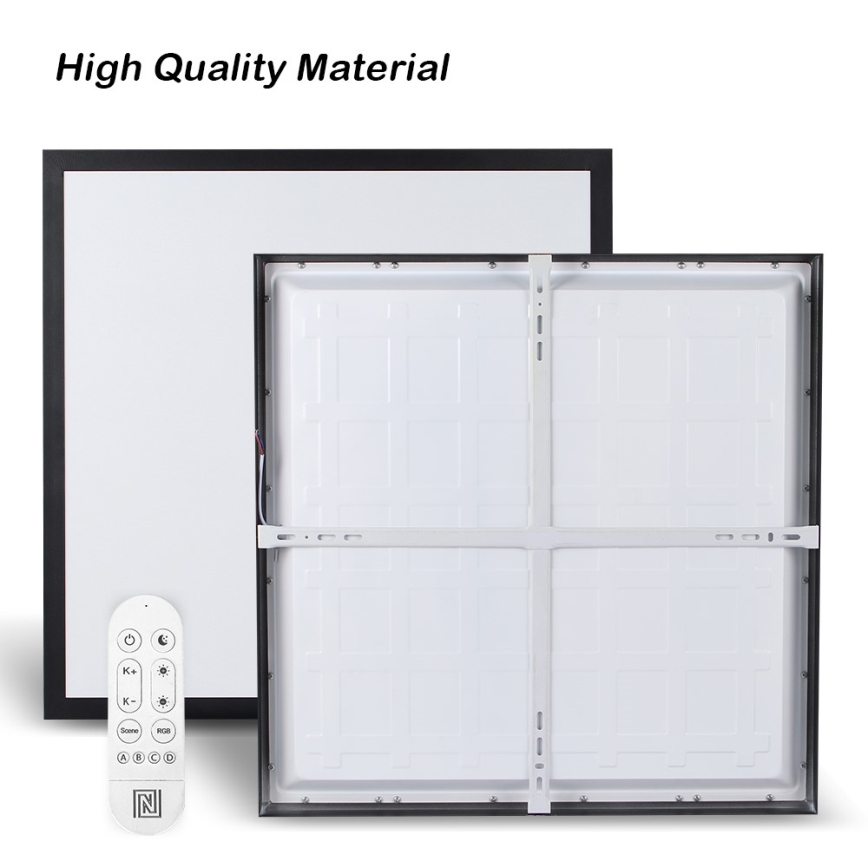 Immax NEO 07279L - Luz de techo LED regulable para baño NEO LITE FRAME LED/50W/230V IP44 Wi-Fi Tuya + control remoto negro
