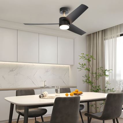 Immax NEO 07280L - Ventilador de techo LED BEAUTY LED/18W/230V Wi-Fi Tuya negro diá. 132 cm + control remoto