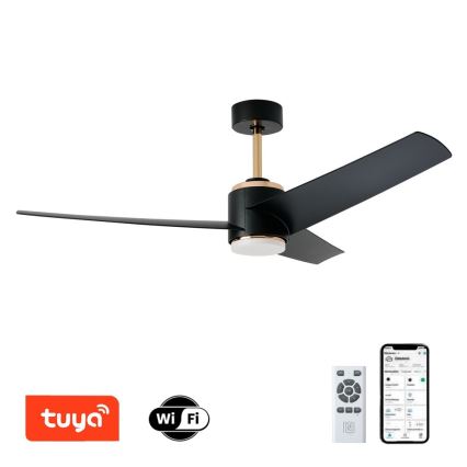 Immax NEO 07280L - Ventilador de techo LED BEAUTY LED/18W/230V Wi-Fi Tuya negro diá. 132 cm + control remoto