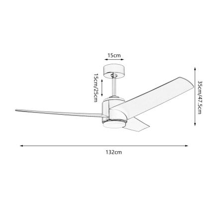 Immax NEO 07280L - Ventilador de techo LED BEAUTY LED/18W/230V Wi-Fi Tuya negro diá. 132 cm + control remoto