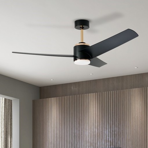 Immax NEO 07280L - Ventilador de techo LED BEAUTY LED/18W/230V Wi-Fi Tuya negro diá. 132 cm + control remoto