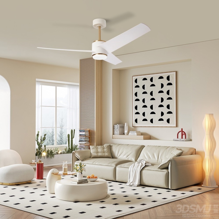 Immax NEO 07281L - Ventilador de techo LED+CCT regulable BEAUTY LED/18W/230V 3000/4000/6000K Wi-Fi Tuya + mando a distancia