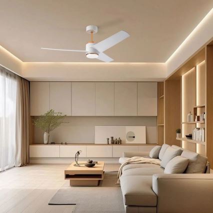 Immax NEO 07281L - Ventilador de techo LED+CCT regulable BEAUTY LED/18W/230V 3000/4000/6000K Wi-Fi Tuya + mando a distancia